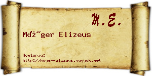 Móger Elizeus névjegykártya